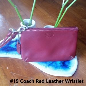 Versatile Coach Red Leather Wristlet!